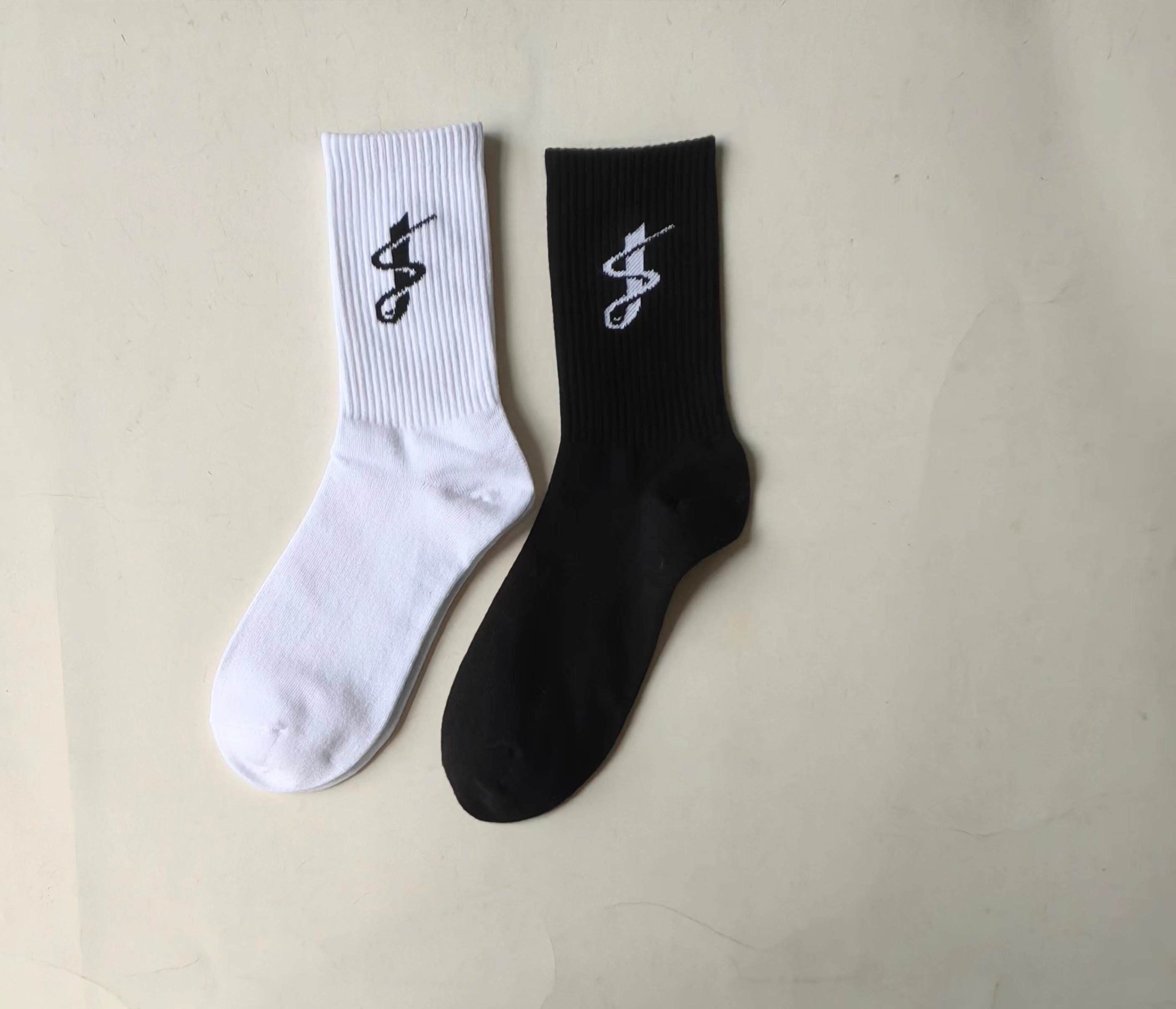 black white classic socks
