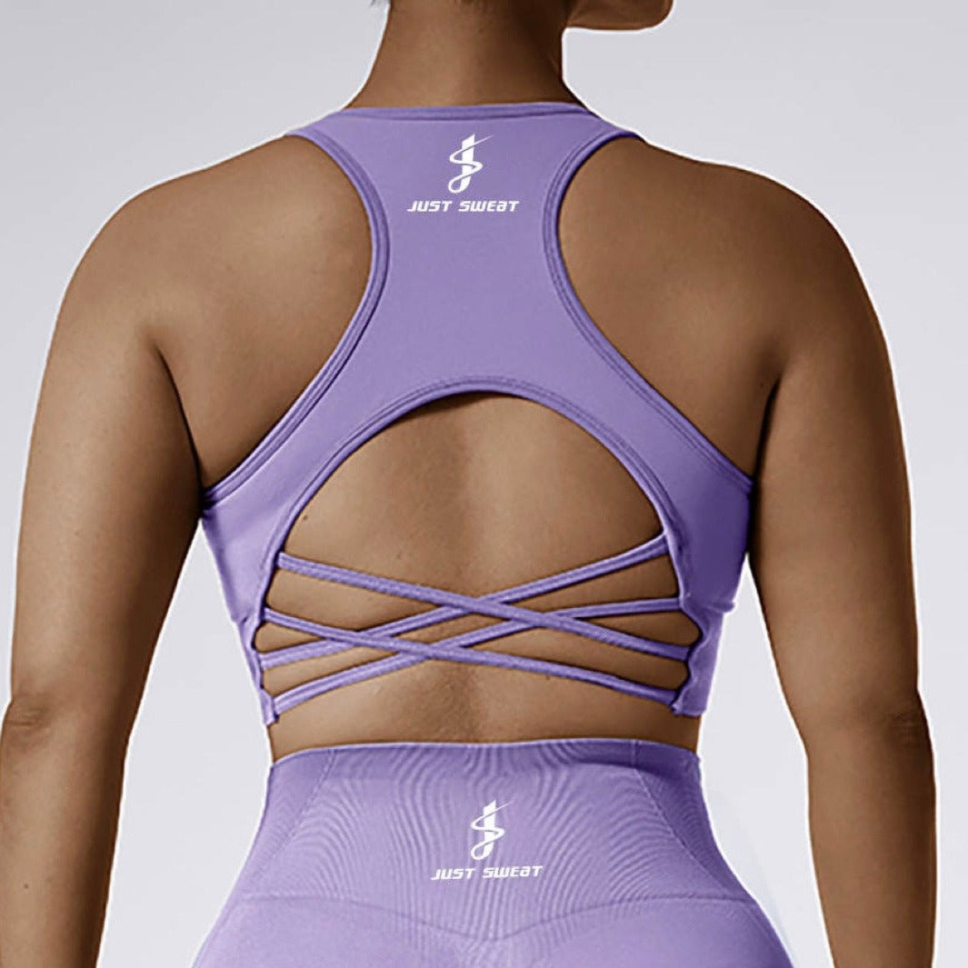 purple sports bra