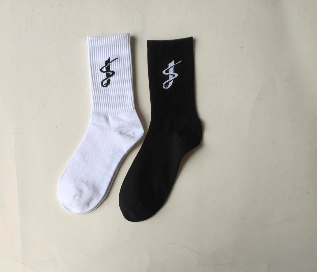 black white classic socks