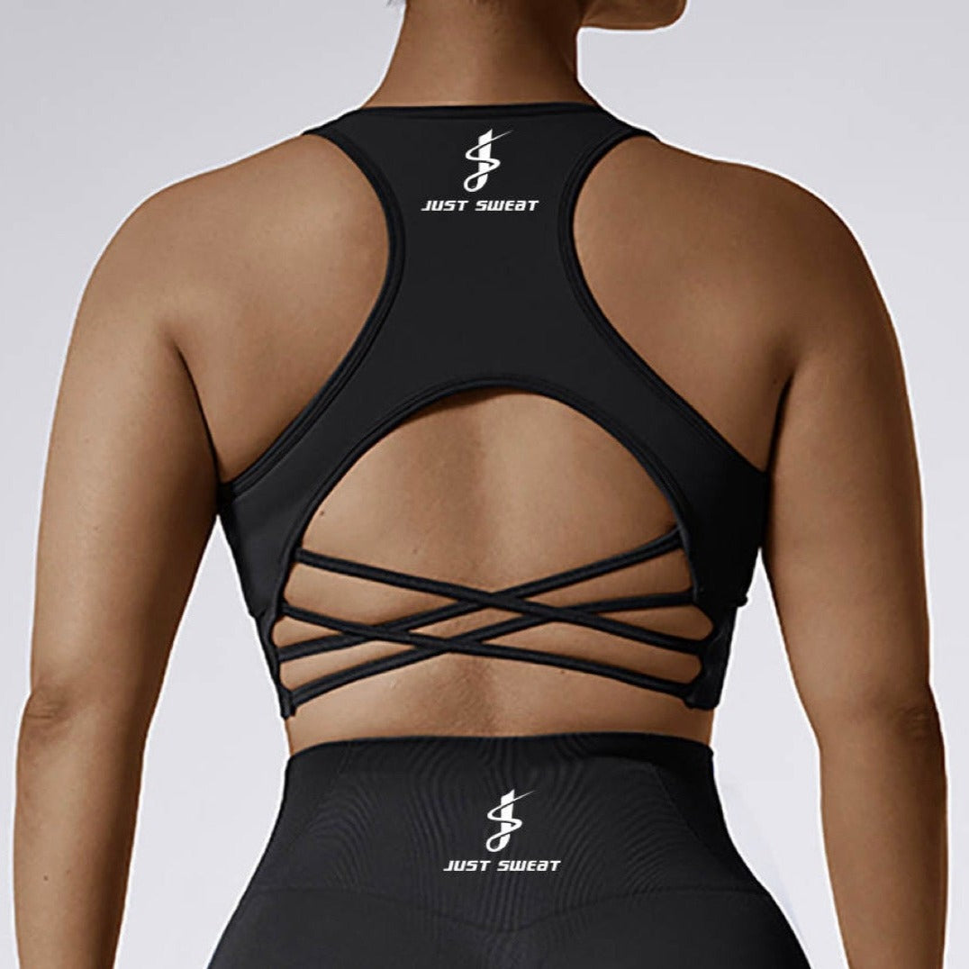 Chic Sports Bras: Black, Purple, Blue, Pink